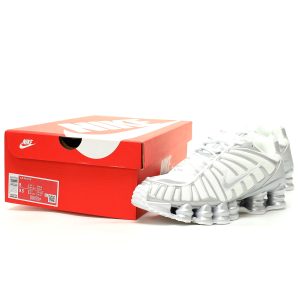 Nike Shox TLX “white silver” Men's and women's sports shoes