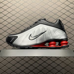 Nike Shox R4 Retro Men's & Women's Shoes - Silver Black Red Colorway