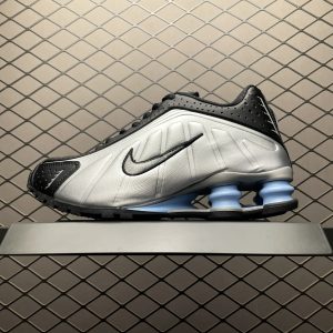 Buy online 2025 Nike Shox R4 Retro “silver black blue” men's and women's shoes