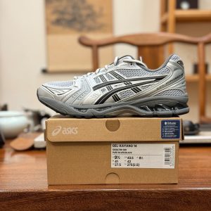 ASICS Gel Kayano 14 Silver/Black Men's & Women's Cushioned Running Shoes - Lightweight & Stable for Daily Training & Casual Wear
