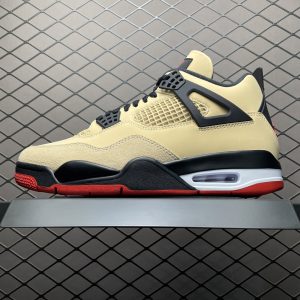 Nike Air Jordan 4 Beige Black Men's & Women's Mid-Cut Retro Basketball Shoes - Classic Style & Premium Comfort for Streetwear & Courts