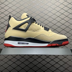 Nike Air Jordan 4 Beige Black Men's & Women's Mid-Cut Retro Basketball Shoes - Classic Style & Premium Comfort for Streetwear & Courts