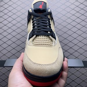 Nike Air Jordan 4 Beige Black Men's & Women's Mid-Cut Retro Basketball Shoes - Classic Style & Premium Comfort for Streetwear & Courts